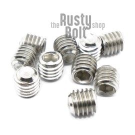 The Rusty Bolt Shop M5 x 5mm, Socket Set Screws Cup Point, A2 304 18-8, Stainless Steel - 10