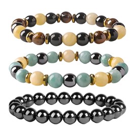 atnayo 3-Pack Glame Anti-Alcohol & Anxiety Relief Bracelets – Multicolor Magnetic Jewelry for Men and Women – Curb Cravings, Ease Stress