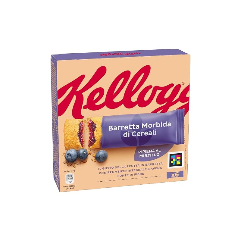 Kellogg's Barretta Morbida | Snack di Cereali al Gusto Mirtillo