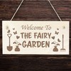 Red Ocean Welcome To The Fairy Garden Sign Hanging Wall