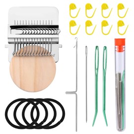Darning Loom, Speedweve Weaving Repair Mini Loom Machine Small Darning Loom Tool for Beginners Quickly Knitting Mending Jeans Socks DIY Speed Weave Arts (14 Hooks, with Bend Needles)
