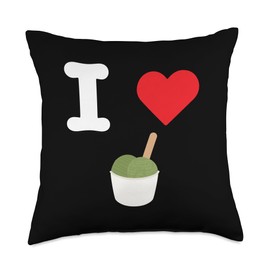 Green Tea Lovers Gifts I Love Green Tea Ice Cream Matcha Japanese Sweet Dessert Throw Pillow, 18x18, Multicolor
