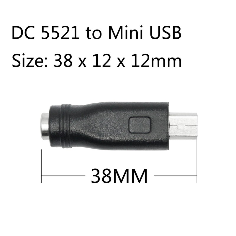 Maixbomr DC 5.5mm x 2.1mm to Mini USB Adapter, 5V