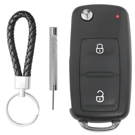 2 Button Car Key Casing, Compatible with VW Keys, Compatible with VW Key Housing T5 T6 Polo G Amarok Transporter Key Shell Remote Control Folding Car Replacement Key