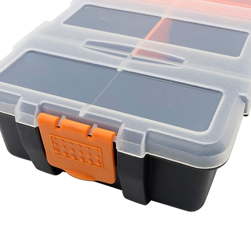 Plastic Tool Storage Box, Portable Waterproof Organizer Box with Adjustable