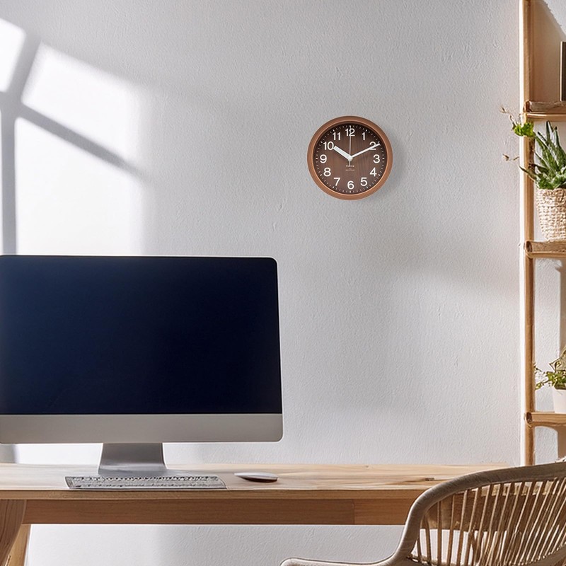 Formia(フォルミア) Wall or Table Clock, Electric Wave, Dark Wood, Diameter