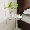 KSacry Small Round Side Table, Clear Drink Table for Small