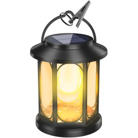 Woenergy Solar Lanterns Outdoor Waterproof, Hanging Solar Lights for Outside, Upgraded Flickering Flame Solar Lanterns, Solar Powered Lanterns for Garden Patio Yard Decor,1 Pack (Warm Light)