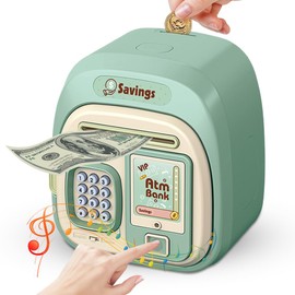 Tresor Children's Money Box Girls 3-12 Years, Children's Safe Money Box with Fingerprint - Electronic Safe Money Box Piggy Bank, Gifts for Girls Boys (Blue Colour)