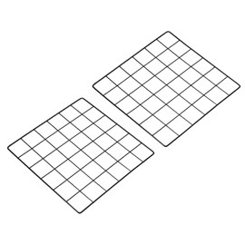 PATIKIL 12 x 12 Inch Wire Grid Plate, Pack of 2 Wall Grid Decorative Panels Board Photo Pictures Display Decor Hanging Organiser for Home Office, Black