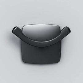 AM.PM AGA35622 Gem AGA35622 Gem Double Hook for Towels, Towel Hook, Brushed Stainless Steel, with Drilling, Wall Mounting, Matt Black