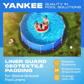 Yankee Pool Liner Pad, 30 Ft Round Pool Liner Pad, Puncture Proof Mat, Above Ground Pool Liner Protector Against Tearing, Grass, Under Pad to Prolong Swimming Pool Liner Life