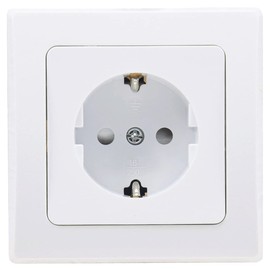 ChiliTec DELPHI Steckdose Wei? Unterputz 230V Schutzkontakt-Steckdose mit erh?htem Berhrungschutz Wei?