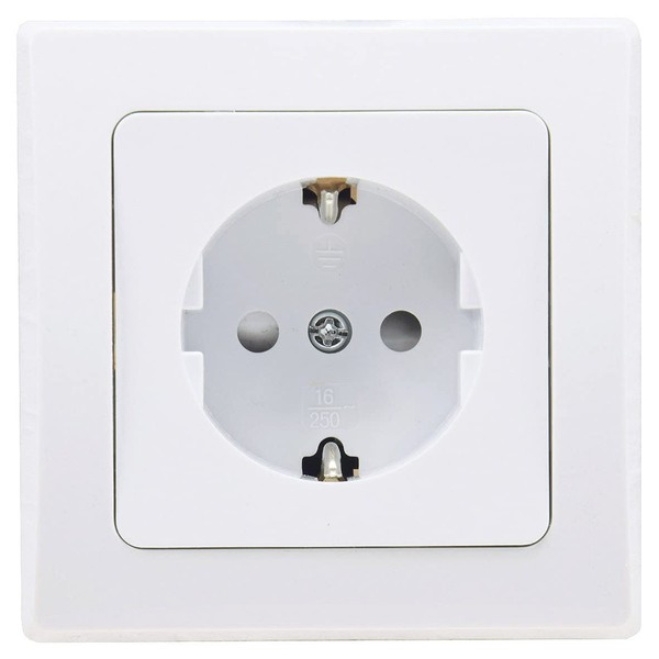 ChiliTec DELPHI Steckdose Wei? Unterputz 230V Schutzkontakt-Steckdose mit erh?htem Berhrungschutz