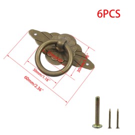 MY MIRONEY Antique Brass Cabinet Pulls Ring, 6 PCS Vintage Drawer Pulls for Dressers, Bathroom & Kitchen Cabinets, Corrosion-Resistant Material,Drawer Pulls and Knobs is Perfect for Rustic Home Decor