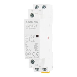 Baomain - Contactor de CA normalmente cerrado CA 110 V, 25 A, 2 polos, 2NC BMR1-25/02 Control de circuito de 35 mm, riel DIN HC1-25/02