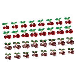 BIUDECO 32pcs Cherry Nail Charms Pink Nail Jewelry for Women Gems Manicure Decorations