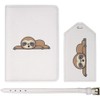 Azeeda 'Sleeping Sloth' Passport Cover & Luggage Tag Travel Set