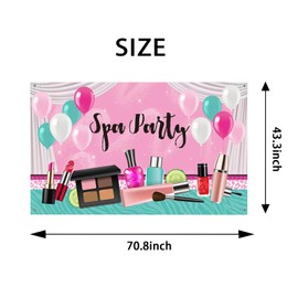 NEVKA Spa Party Supplies Decorations for Girls Sweet Pink Backdrop, 71 x 43 Inch Spa Backdrop Fabric, Sweet Pink Background Princess Style Make up Glamour Cosmetics Beauty Photo Booth Banner