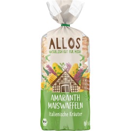 Allos Organic Amaranth Corn Waffles Italian Herbs (6 x 100 g)