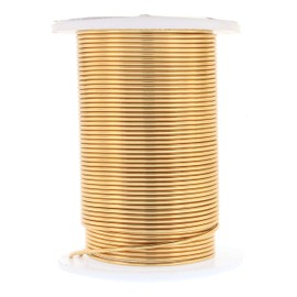 The Beadsmith Wire Elements 18-Gauge Lacquered Tarnish-Resistant Copper Wire for Jewelry Making, 10 Yard, 9.14 Meter Spool (Brass Color)