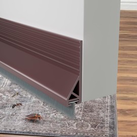 Door Draft Stopper with Brush, 39" Door Sweep for Bottom of Door, Self Adhesive Weather Stripping for Bottom of Door, Under Door Seal Dust/Noise/Hot or Cold Air Insulation, Brown, 2 Pack