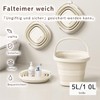 Foldable Bucket, 5L/10L, PP + TPR Material, White, Space-Saving, Foldable