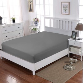 Egyptian Cotton 30cm Extra Deep Fitted Sheet T-200 Thread Count Luxury Hotel Quality Non - Iron Single Double King Super King (Gray, Super King)