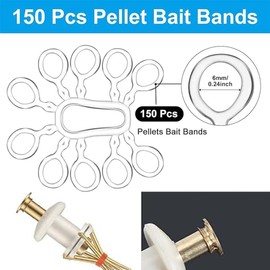 Pack of 2 Pellet Bait Bands, 150 Pieces Micro Bait Rings with Red Rubber Ring, Carp Accessories, Fishing Accessories for Quick Fixation of Bait, Pellets Bait, Bee Maggots, Worm Pellets Bee Maggots