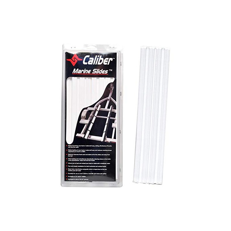 Caliber Marine Trailer Bunk Slides, 1.5" X 15", 10-Pack White