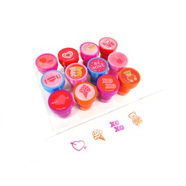 TINYMILLS 12 Pcs Valentine's Day Stamp Kit for Kids - Valentine's Day Self Inking Stamps Gift Party Favors