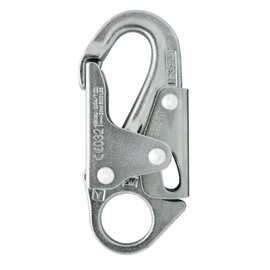 Forged Steel Snap Hook 25KN - Fusion Climb® Maxi-2 - Professional Fall Protection Snap Hook - Heavy Duty Carbon Steel - Double-Action Snap Hook for Safety, Climbing, Rappelling - OSHA