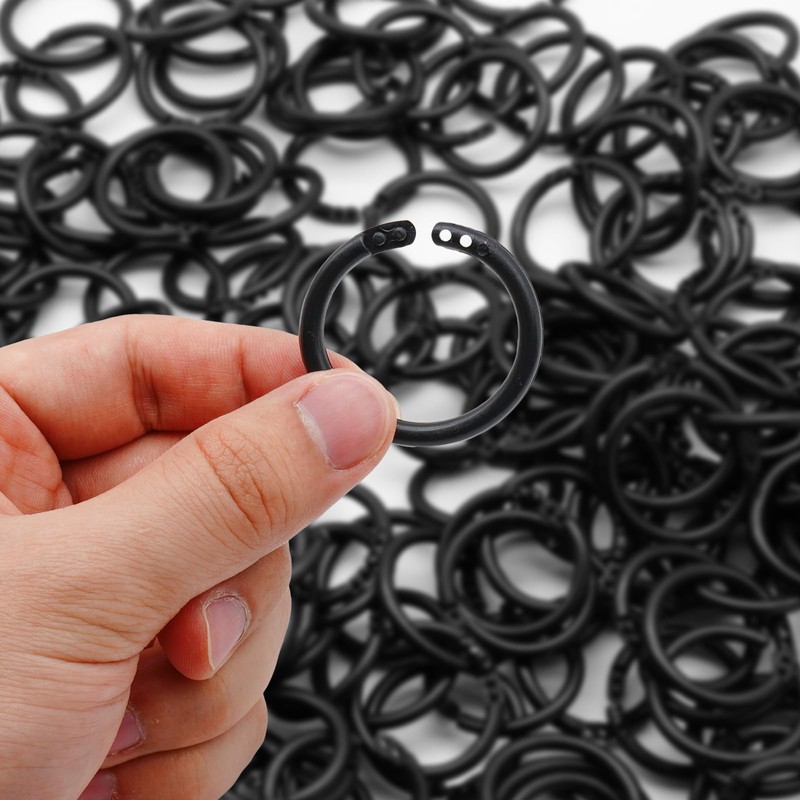 Semrien 210 Pcs 1.1 Inch Plastic Binder Rings, Loose Leaf