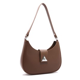 Travistar Handbag Women's Small Elegant Shoulder Bag Women's PU Leather Hobo Bag Y2k Bag Saddle Bag Aesthetic Evening Bag Clutch with Zip Cool Shoulder Bag for Teenage Girls, brown