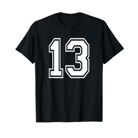 Number 13 Numbered Uniform Sports Jersey Team 13th Birthday T-Shirt