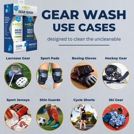 HEX Performance Sport Scent Dual Action Gear Wash, 16oz - Designed for Lacrosse Pads, Hockey Gear, Football Pads, Boxing Gloves, Compression Apparel, Outerwear, Wetsuits, Braces