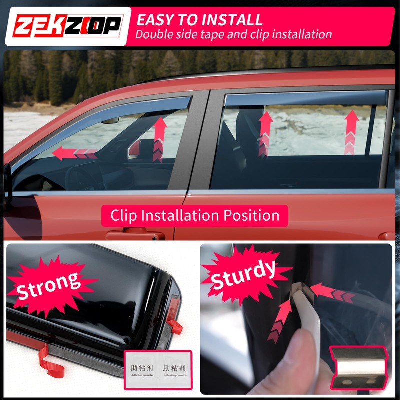 Zekzoop Visor Rain Guards Compatible with 2024 2025 2026 Toyota