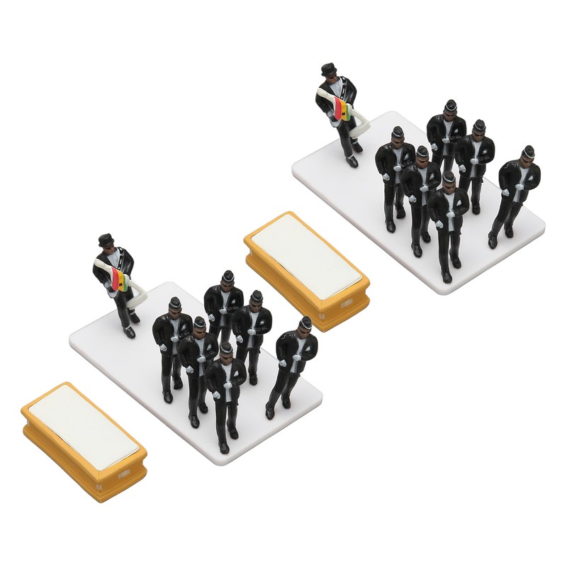 Coffin Dance Model Funeral Action Figures Coffin People Figurines Set