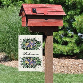 Sunflower Welcome Garden Flags 12x18 Inch Double Sided Summer Garden Flags Outside Yard Flag (Welcome Wreath)