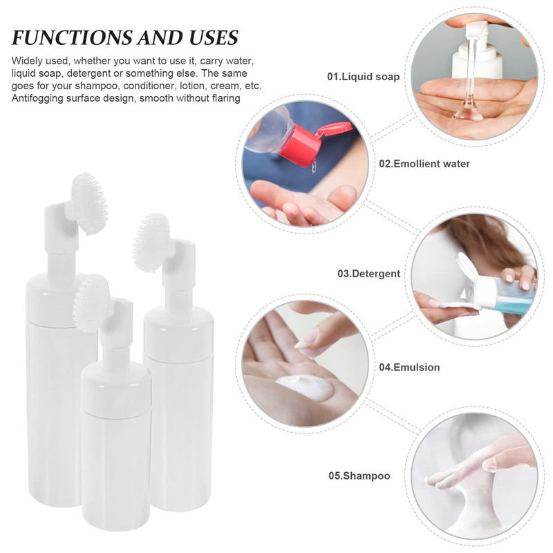 FOMIYES Empty Shampoo Bottles Travel Toiletry Kit with Brush Pump
