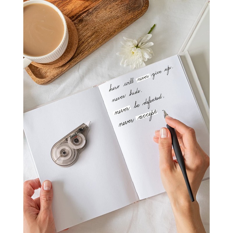 Lzerking Correction Tape, White, 6-Count, Make Instant Corrections With No