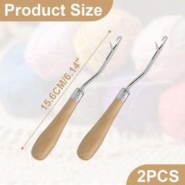 Pack of 2 Latch Needles, Crochet Hooks, Wooden Crochet Hooks, Crochet Latch Hooks, Curved Crochet Hooks, Carpet Making, Knitting, for Carpet Making, Hair Extensions and for Craft Projects