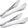 2PCS 7inch Silver Food Serving Tongs Stainless Steel Buffet Tongs