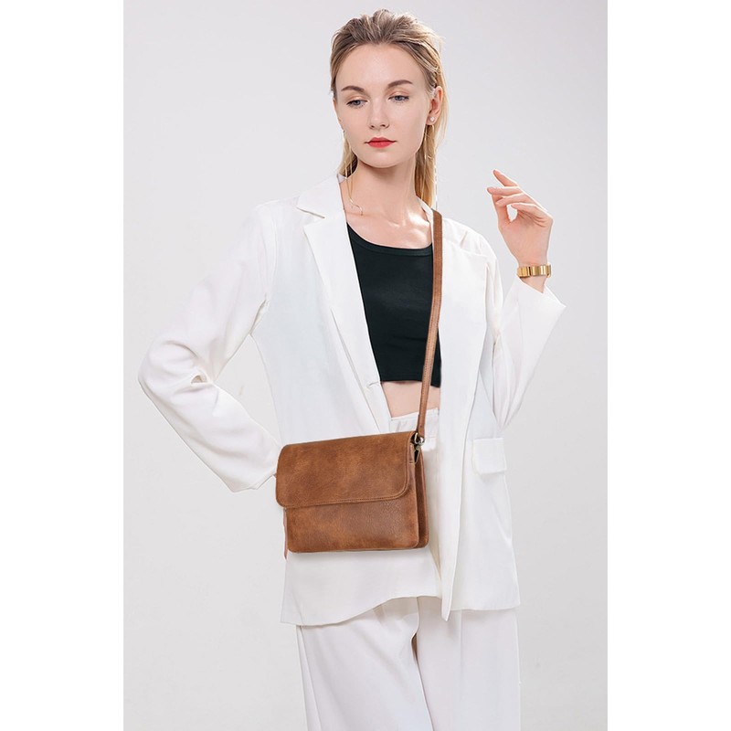 LEEXTON Women's Cross-Body Shoulder Bag, Pochette, 2-Way, Genuine Leather, Lightweight,