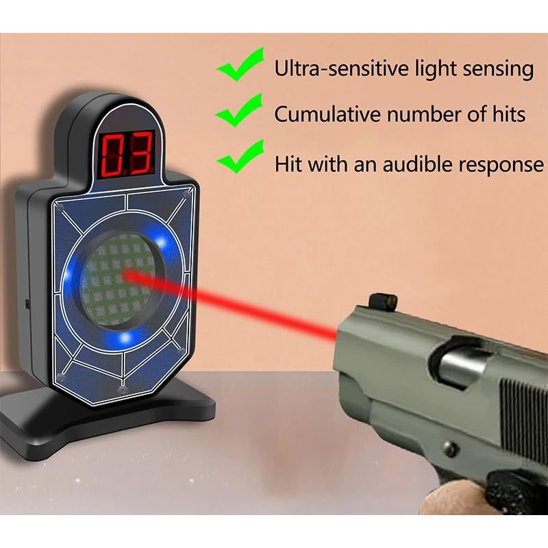 Electronic Laser Trainer Target with Sound Effects Digital Portable Dry