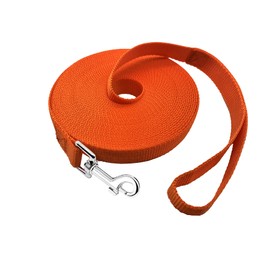 PETGOGO 15ft 20ft 30ft 40ft 50ft Long Dog/Puppy Lead Obedience Recall Training Dog Leashes for Small Medium Dogs Camping, Training, Play, or Backyard (Orange, 1" x 40FT)