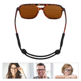 GZJ Eye Glasses Strap, 3 Pcs No Tail Adjustable Eyeglasses Strap Holder for Women Men Kids, Eyeglass Holders Around Neck, Eyewear String Lanyard Retainer (Black, 8-14 in)