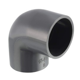 sourcing map PVC Pipe Fitting 40mm Slip Socket 90 Degree Elbow Coupling Connector Gray 2Pcs