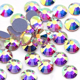 MISDONR 288 Pieces Crystal AB SS30 Hotfix Rhinestones 6.5mm Flatback Rhinestones for Clothes Shoes Crafts