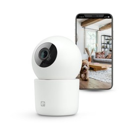 Garza Smart AI Surveillance Camera 360º Indoor IP WiFi 2.4GHz, 1440P 2.5K (Quad HD), Night Vision, AI Detector (People, Animals, Sounds...), Remote Control via App (White)